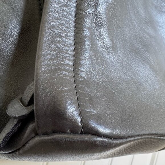 Via de Ginori Firenze Grey Leather Tulip Expandable Shoulder Bag. 10x15x7.5 - Picture 8 of 10